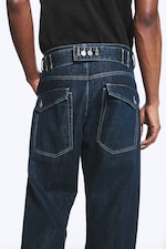 Blue Rinse - Dunkelblau - Low Waist Loose Skewed Jeans - 4