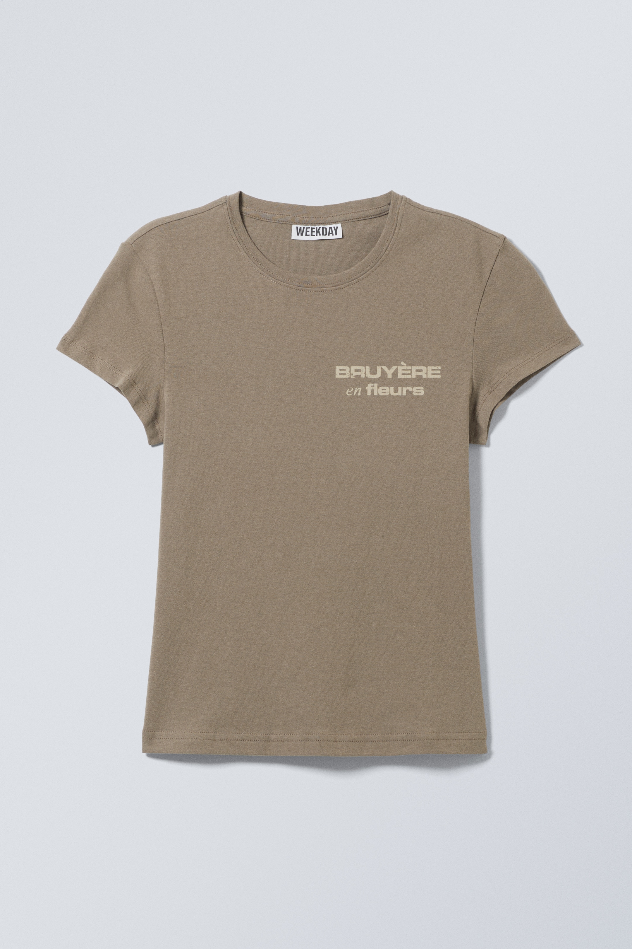 Agrandir l'image: T-shirt carré imprimé à manches courtes - Taupe poudré Bruyère en fleurs - FEMME | H&M FR 1