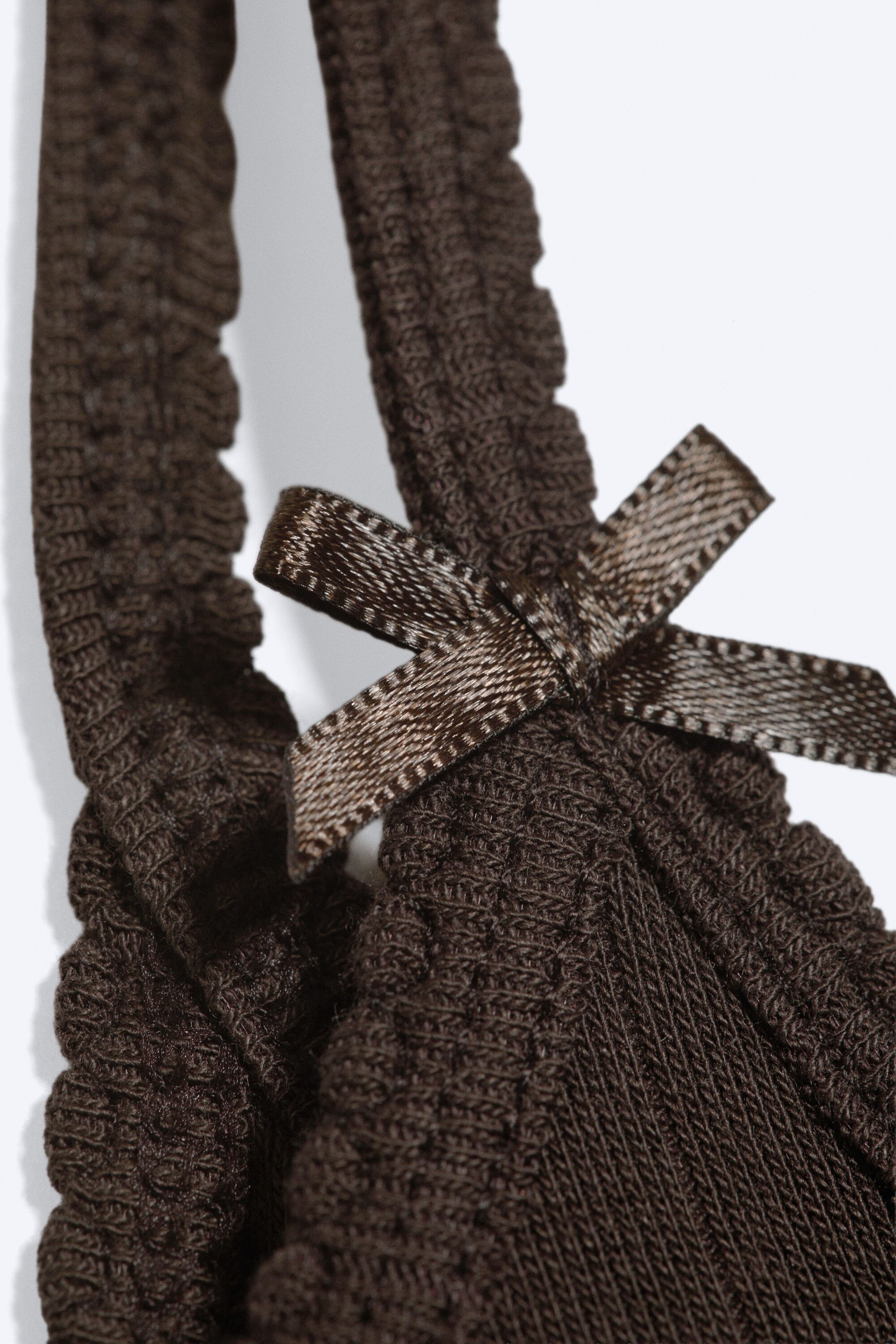Dark Brown - Slim Ribbed Strap Top - 4
