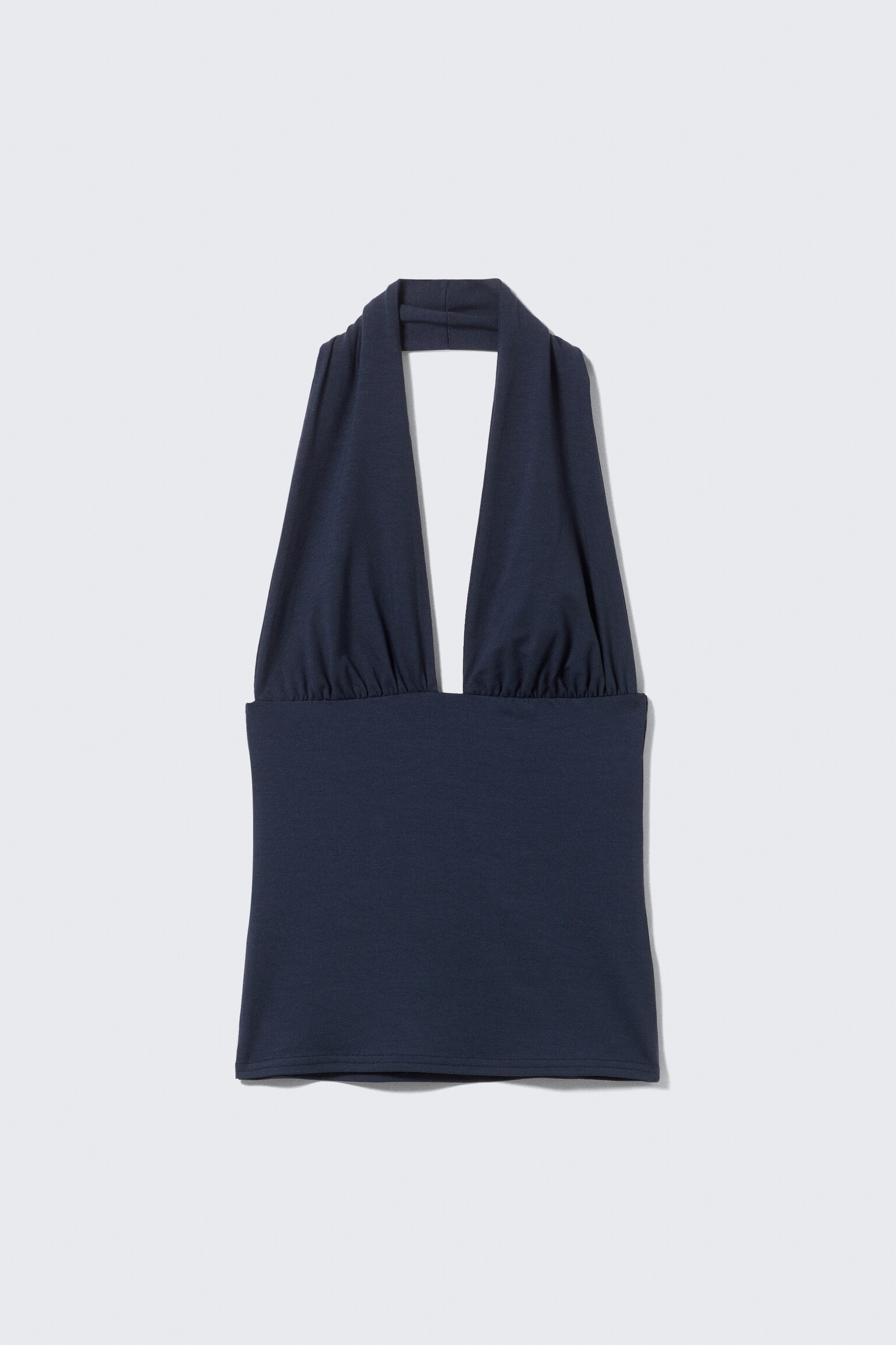 Deep Halterneck Top - Dark Blue/Black/Red/White/Dusty Grey/Dark Mole & White Stripes - 2