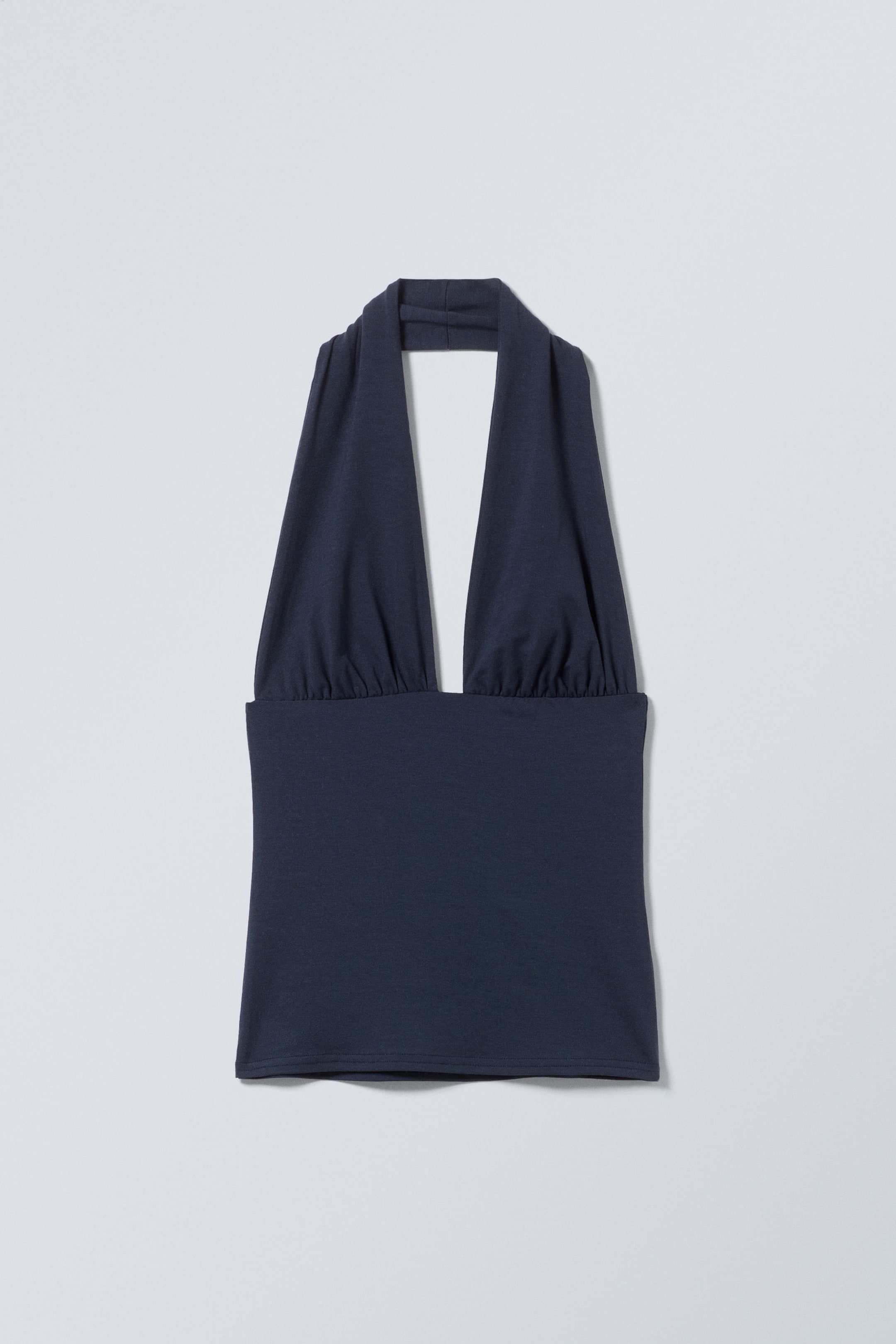 Dark Blue - Deep Halterneck Top - 4