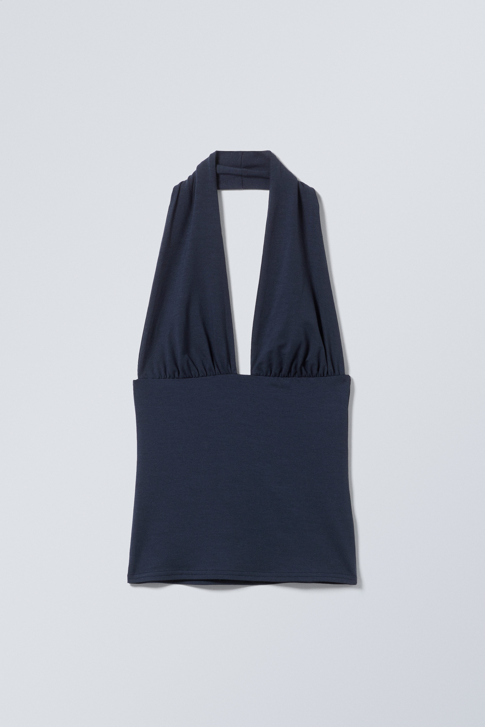 Dark Blue - Deep Halterneck Top - 4