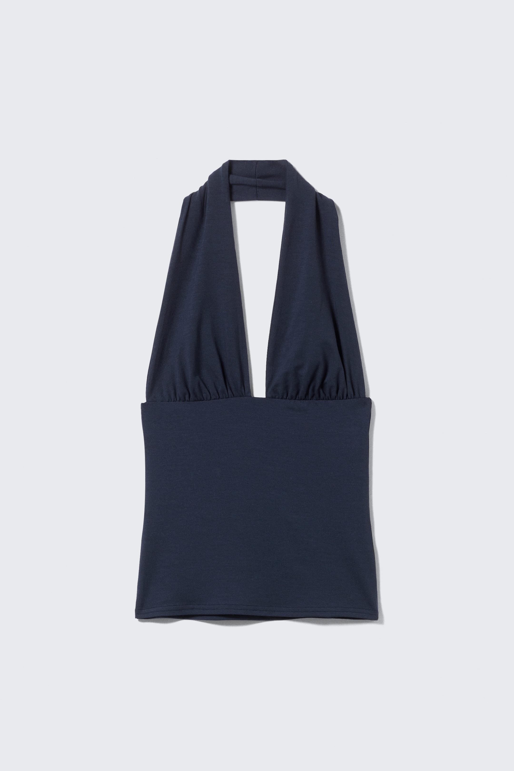 Dark Blue - Deep Halterneck Top - 1