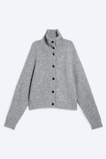 Støvet Gråmelert - Knappet cardigan - 0