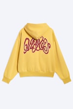 Gelbe - Rote Welle - Weiter Hoodie mit Reißverschluss und Print - 4