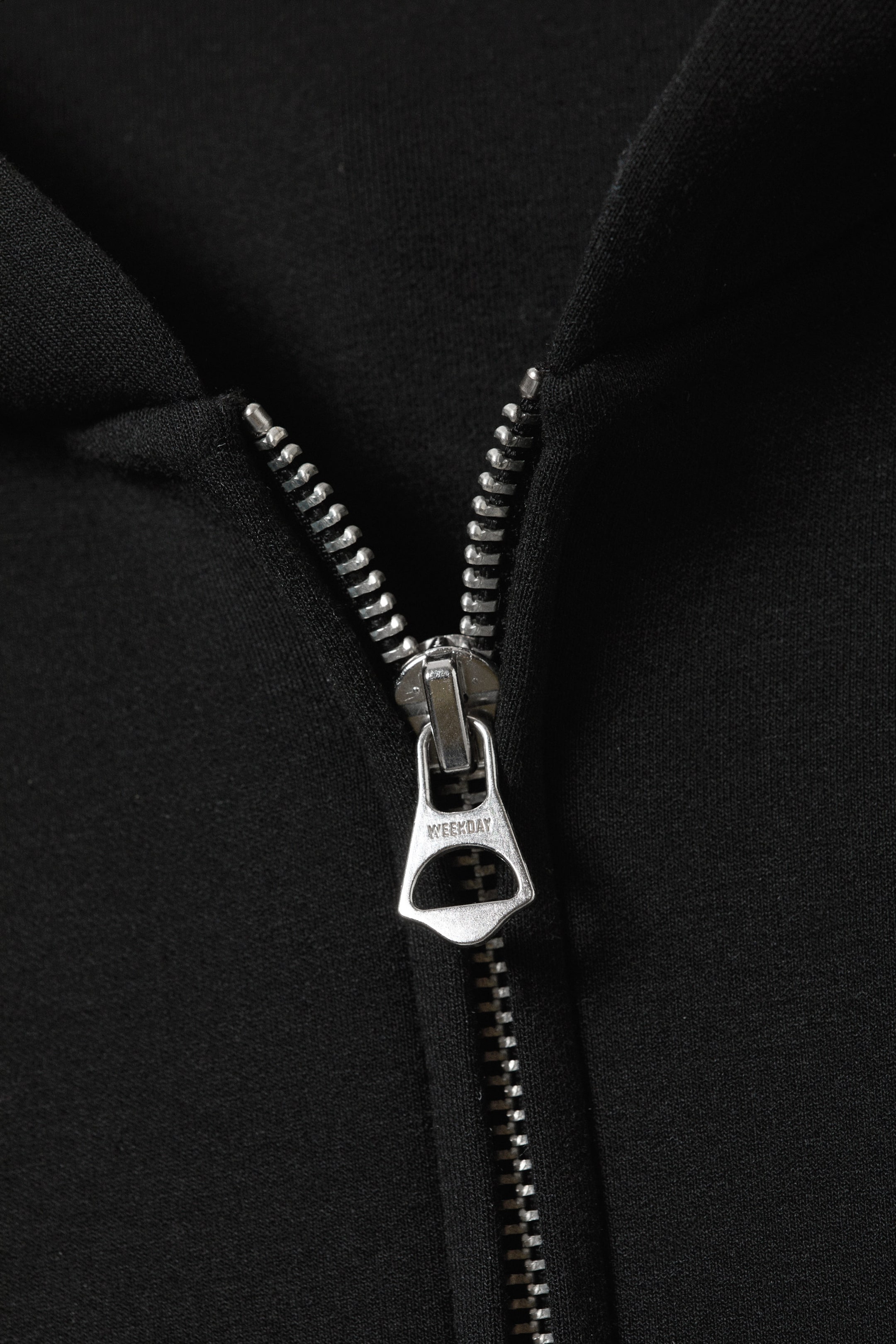 Svart - Strukturerad scuba-hoodie med dragkedja - 4