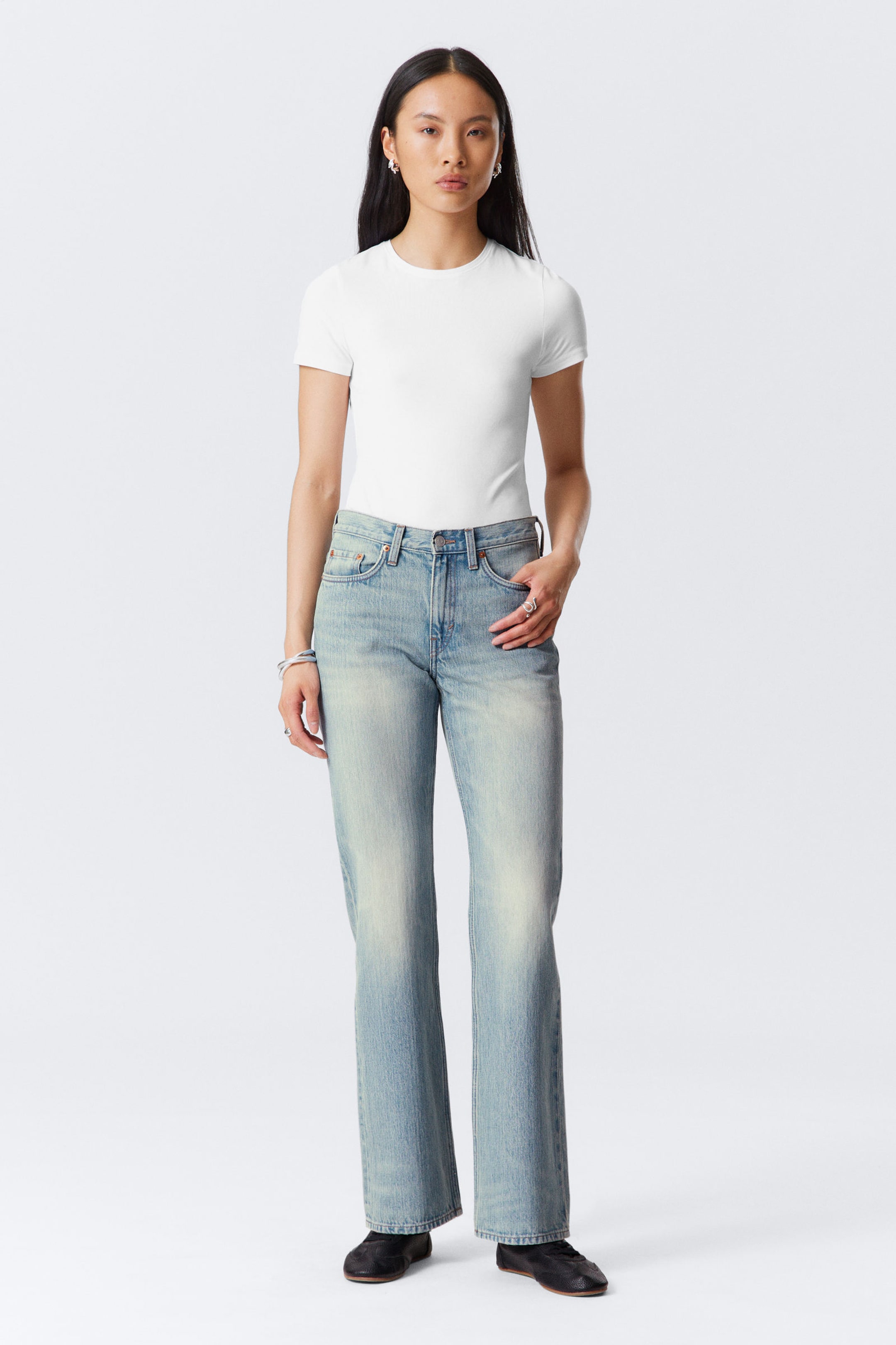 #8898AC - Moon Mid Rise Regular Bootcut Leg Jeans - 1