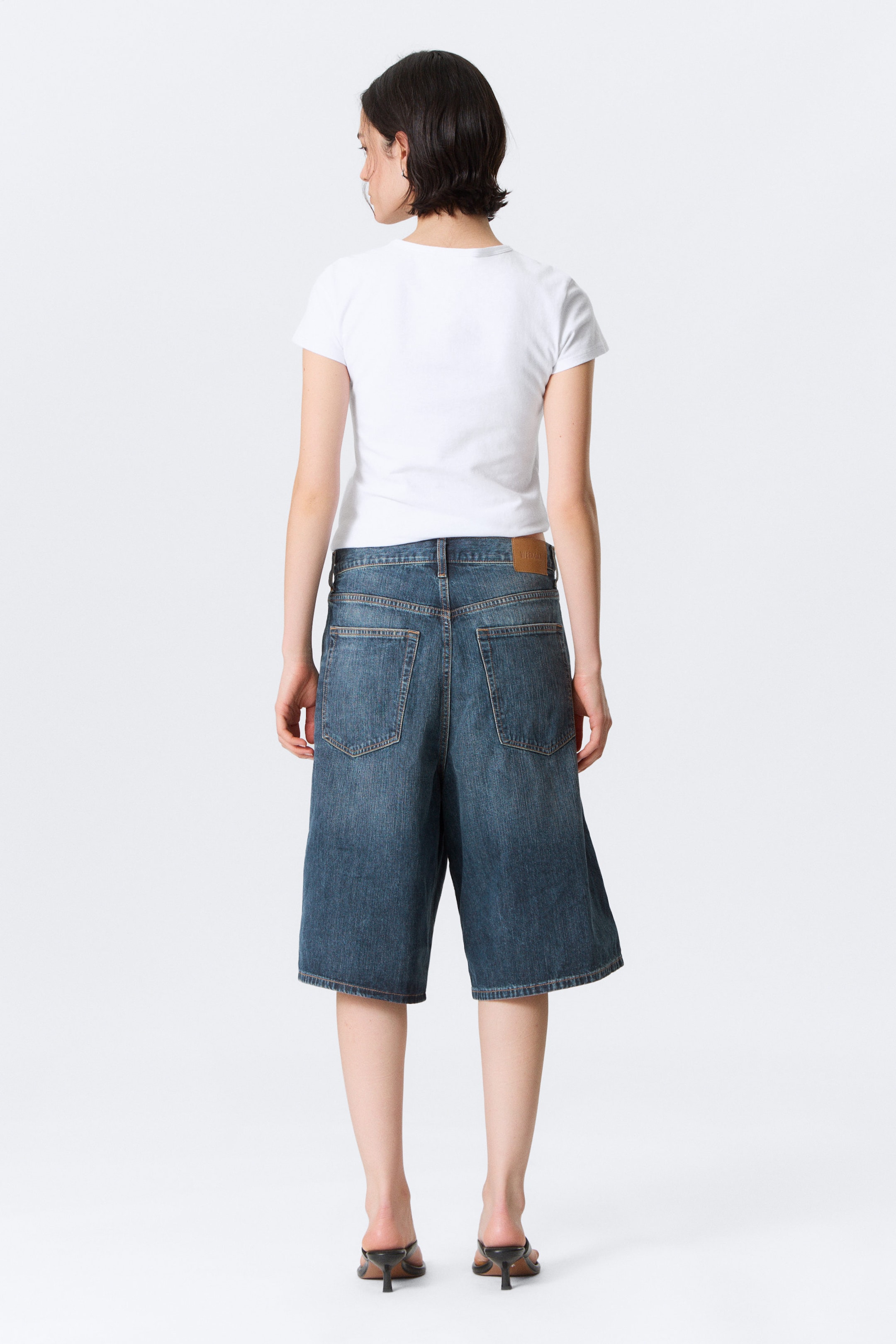 Blue Hymn - Mittelblau - Astro Mid Waist Loose Baggy Denim Shorts - 4