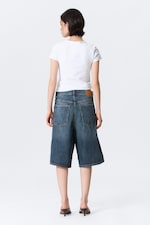 Blue Hymn - Mittelblau - Astro Mid Waist Loose Baggy Denim Shorts - 4