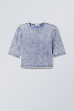 Denim Wash - Mind Crop Denim Wash T-shirt - 0