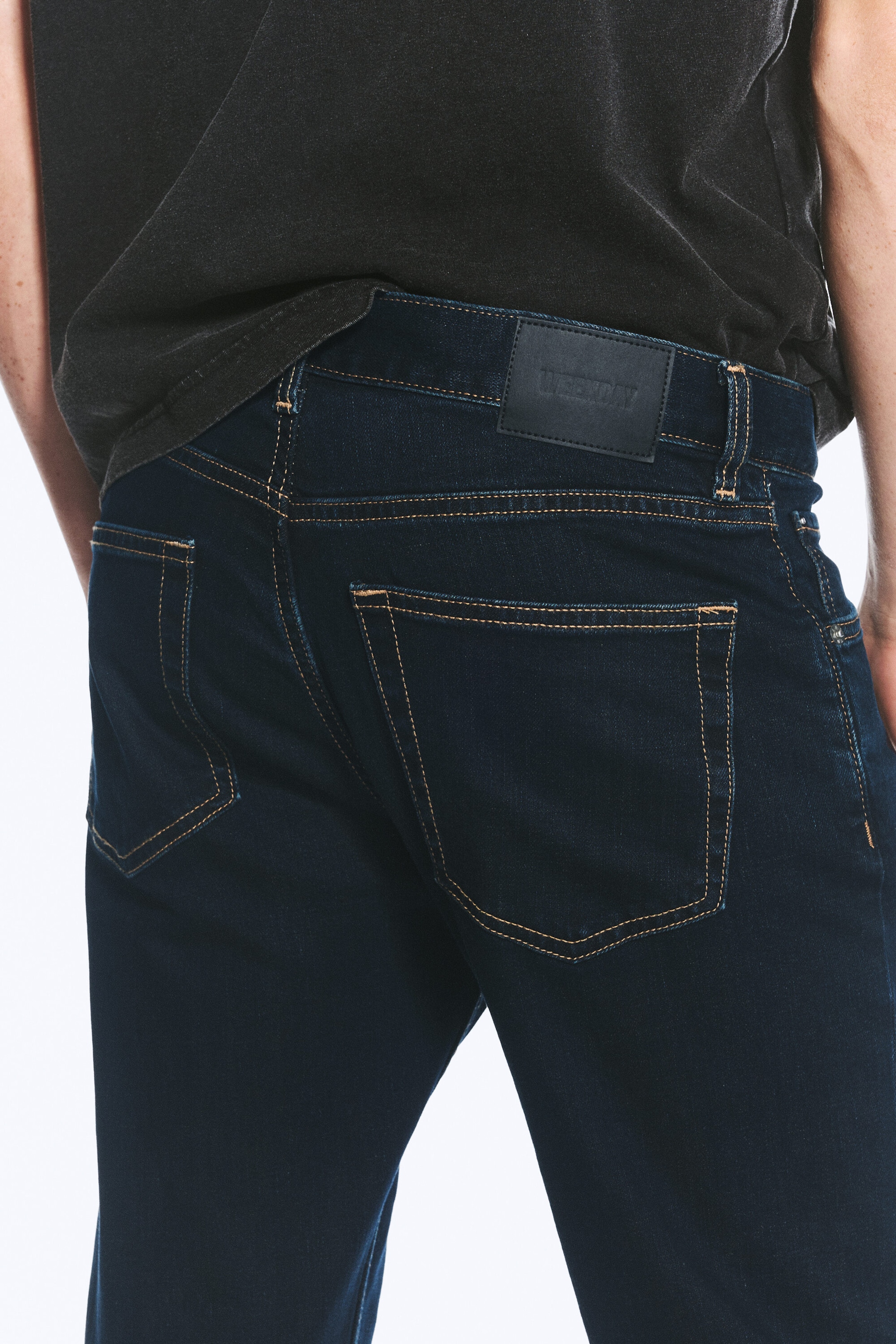 Shiny Blue – mørkeblå - Orion rett slim-fit-jeans med mellomhøyt liv - 4