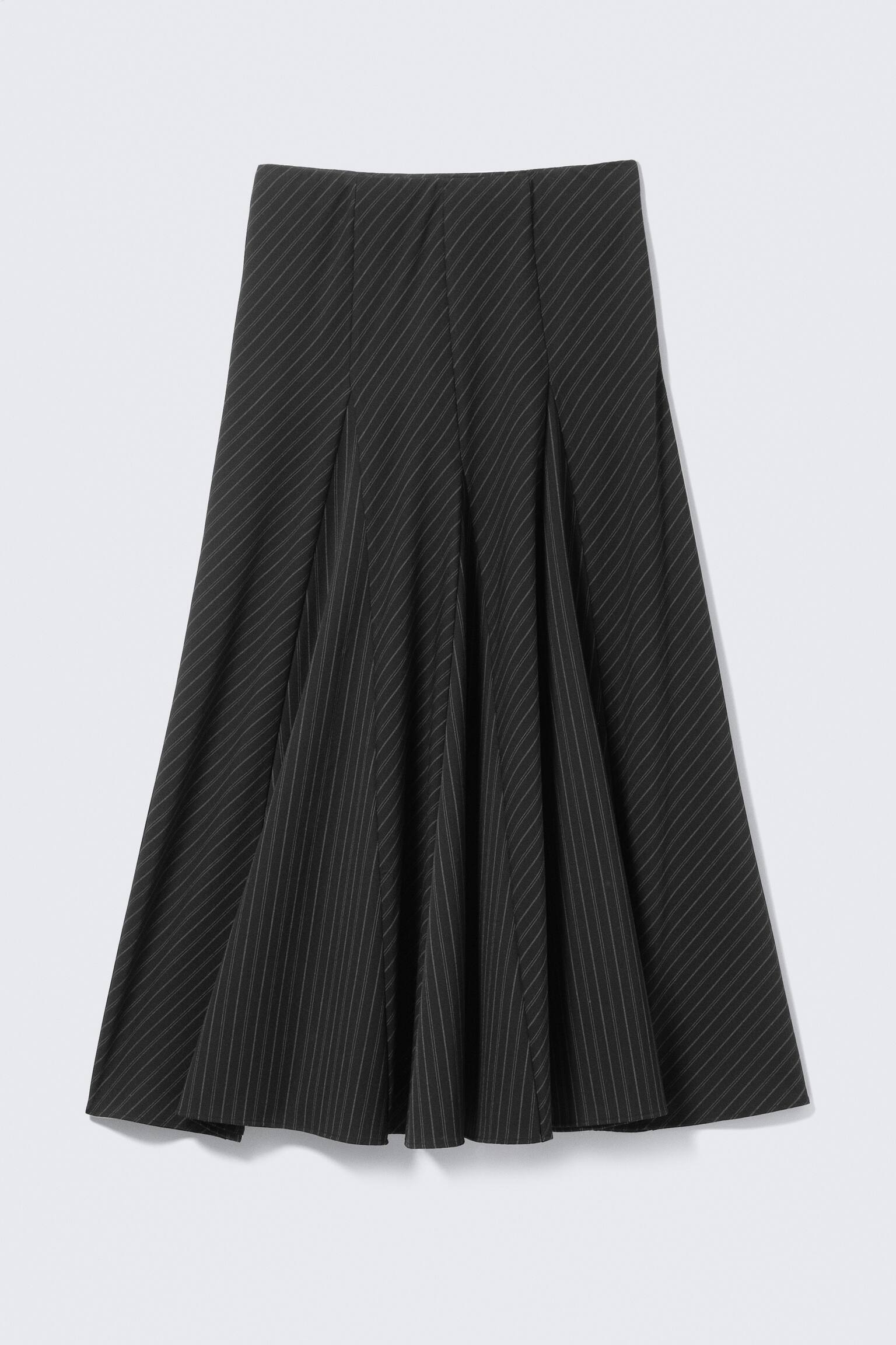 Maxirock mit mittelhohem Bund und Einsätzen - Schwarz - 2