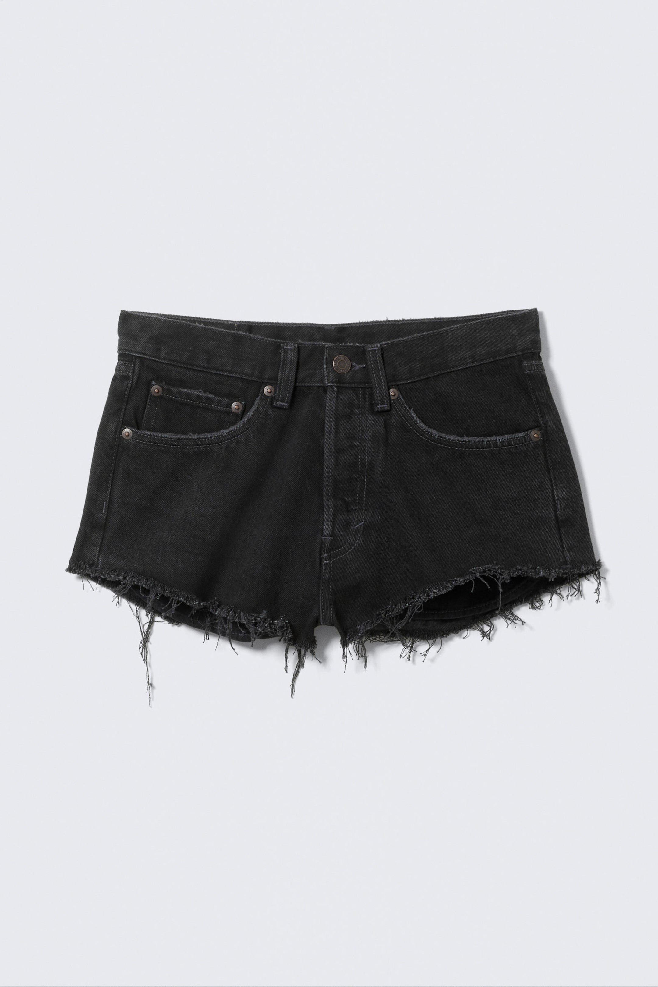 Tuned Black - Schwarz - Maia Mid Rise Denim Hot Pants - 3