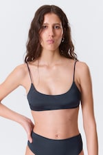 Dark Blue - String Back Tie Bikini Top - 0