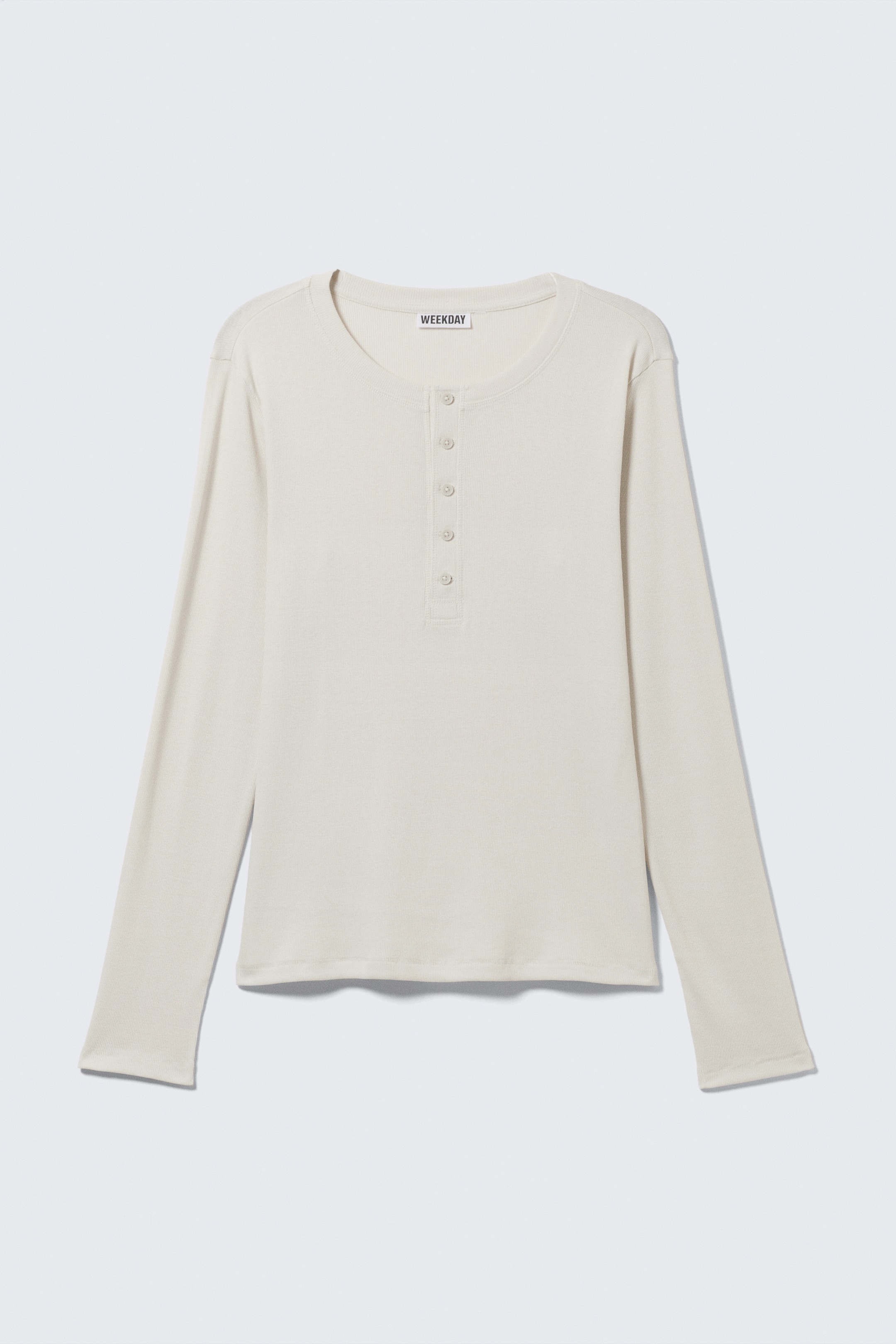 Zobrazit větší obrázek: Tričko Henley s dlouhým rukávem - Prašná bílá - MUŽI | H&M CZ 4