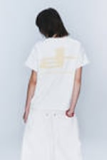 Wit - geel logo - CM x LB boxy uniseks T-shirt met print - 4