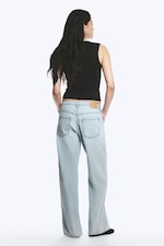 Ghost Blue - Light Blue - Missy Low Rise Loose Straight Leg Jeans - 4