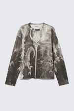 Dunkelgrau - Drachen-Print - Kastiges Langarmshirt mit Grafikprint - 4