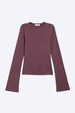 Dunkellila gestreift - Longsleeve aus Baumwolle - 0
