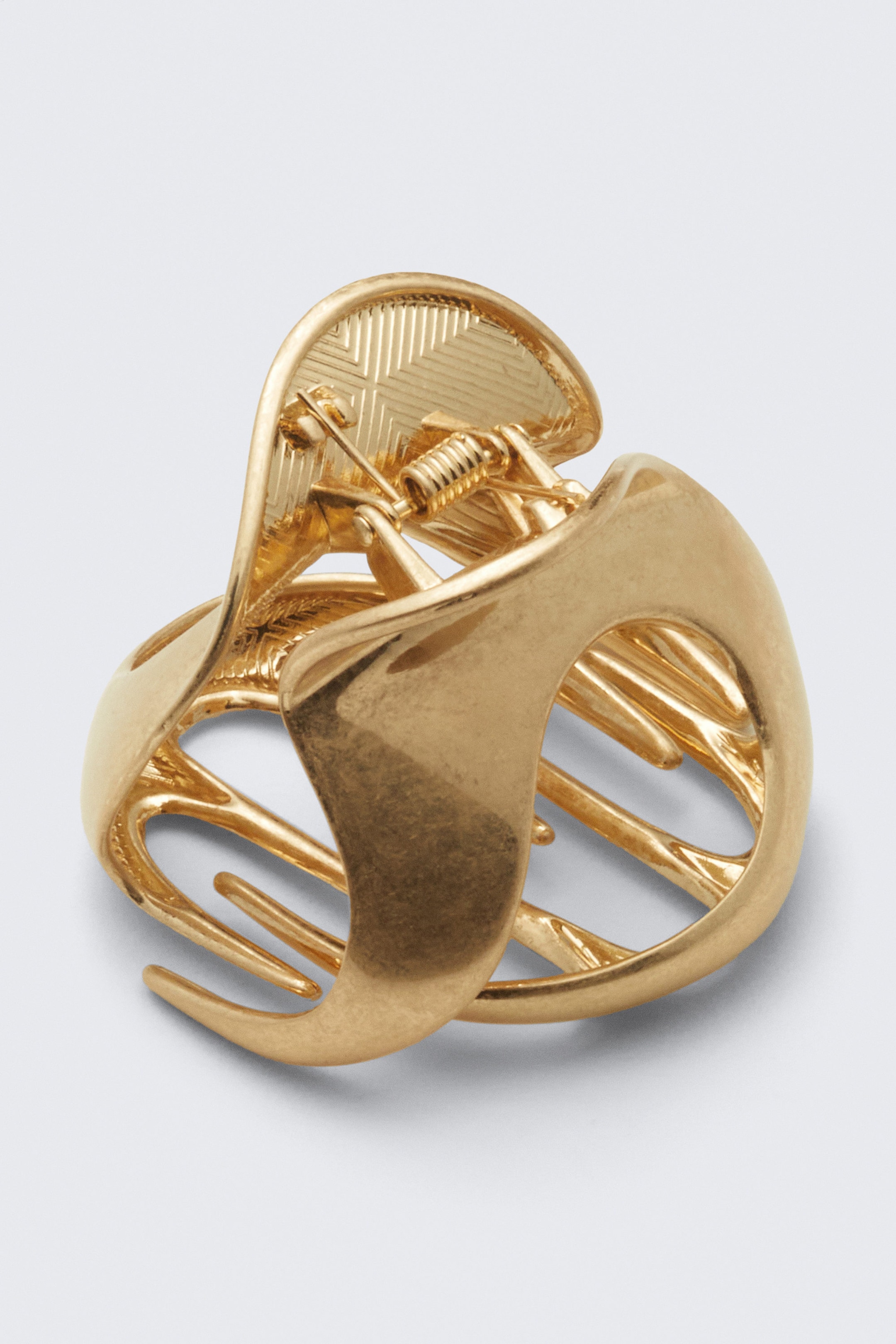 Varmguld - Skulptural mini-hårklämma - 1