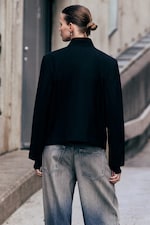 Black - Asymmetric Wool-Blend Blazer - 3