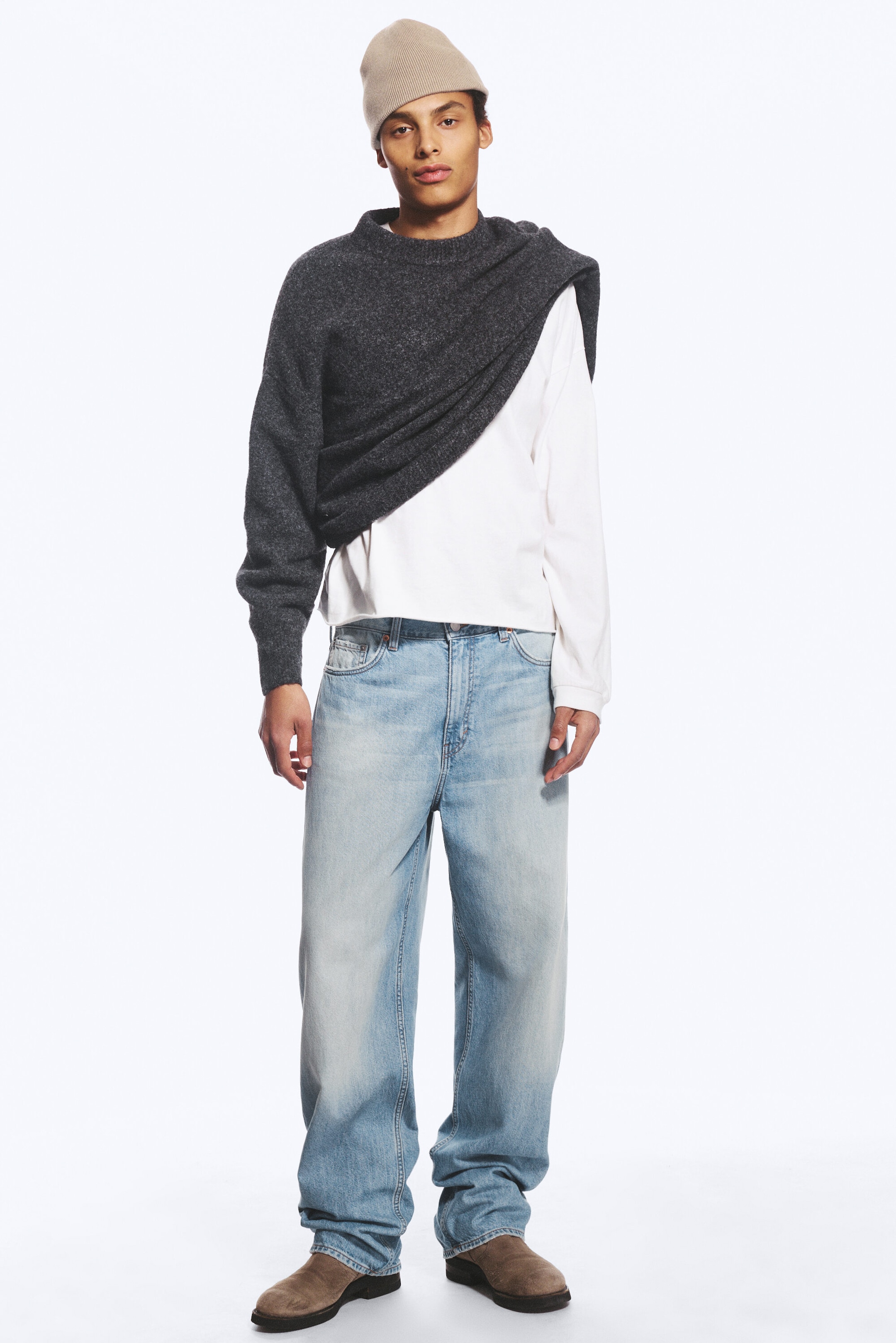 Kimberley Blue - Light Blue - Galaxy Mid Rise Loose Straight Jeans - 2