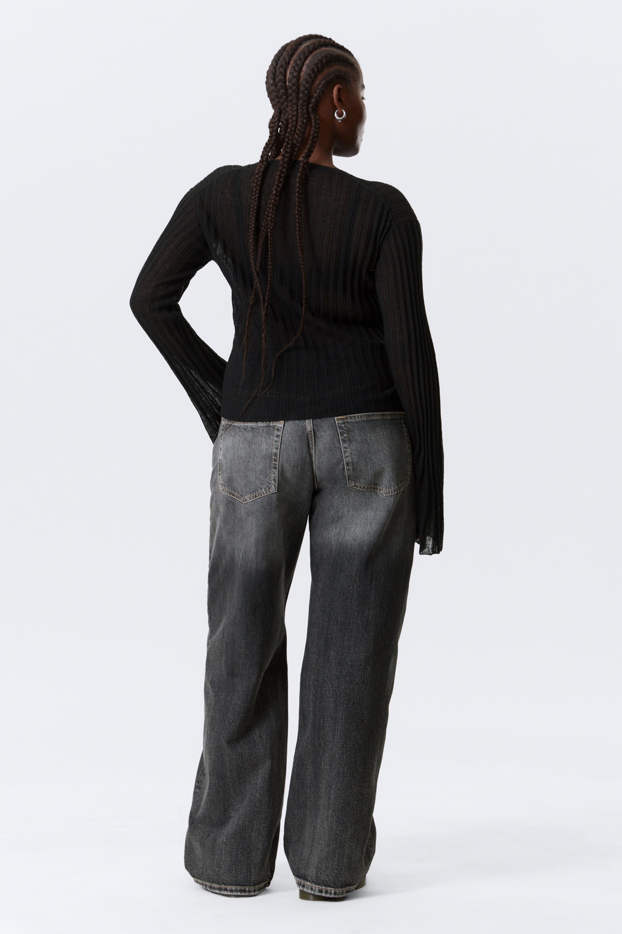 Größeres Bild ansehen: Cardigan aus transparentem Leinen-Mix - Schwarz - Ladies | H&M DE 4