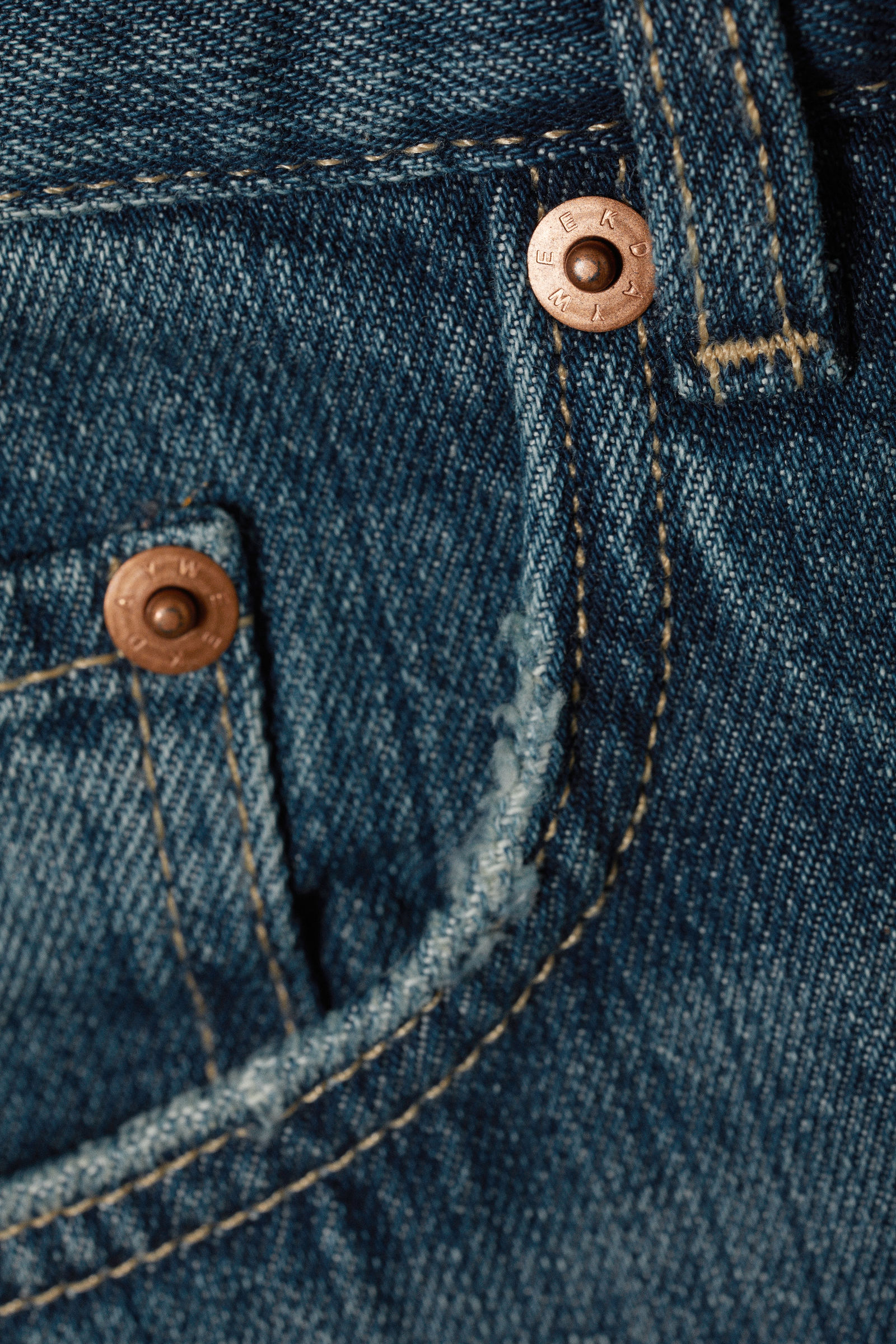 astro loose baggy leg jeans - Mine Blue - Medium Blue
