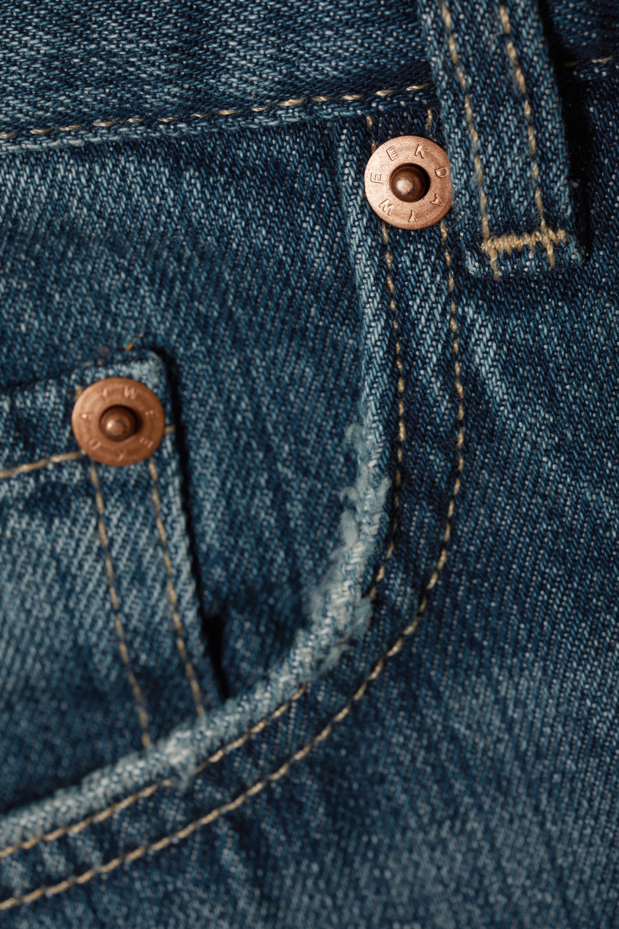 Mine Blue - Medium Blue - Astro Mid Rise Loose Baggy Leg Unisex Jeans - 7