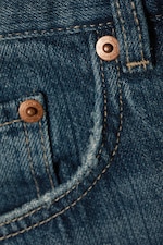 Mine Blue - Medium Blue - Astro Mid Rise Loose Baggy Leg Unisex Jeans - 7