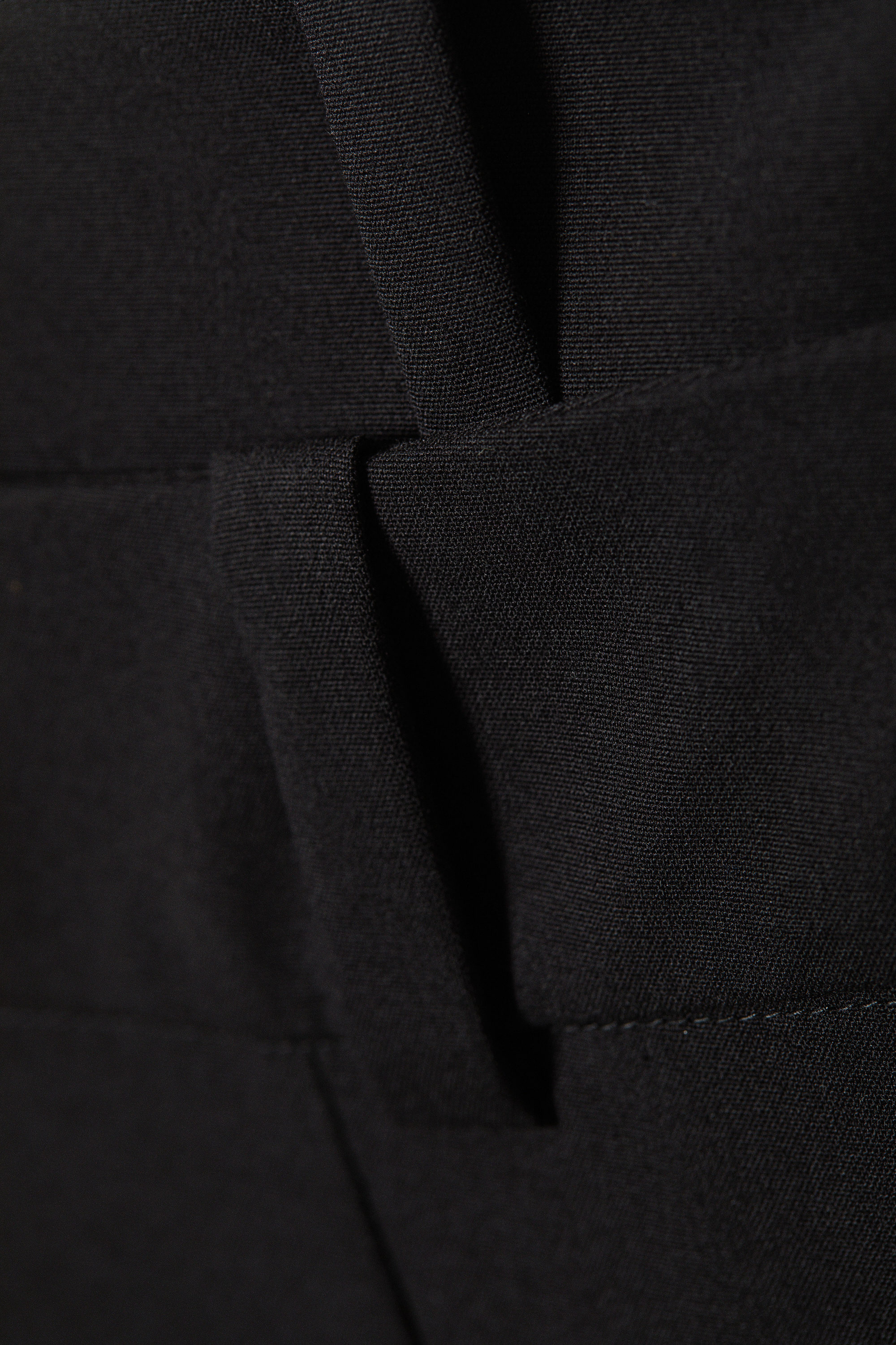 Noir - Jupe longue évasée en tissu de costume taille basse - 3