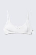 Wit - Pointelle bralette met lage ronde hals - 4