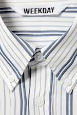 White - Blue Stripes - Lockeres Poplin-Hemd mit Knopfleiste - 5