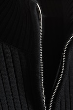 Schwarz - Lockerer Strick-Cardigan mit Reißverschluss - 4