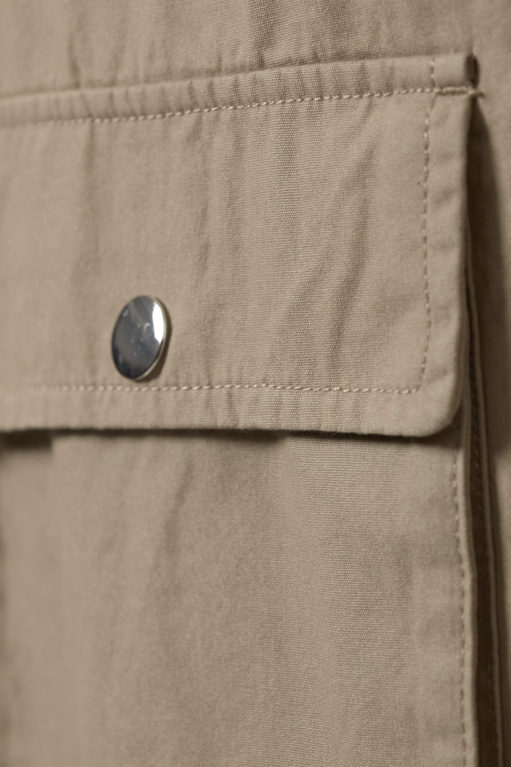 Beige - Utility Cotton Canvas Mini Pinafore Dress - 2