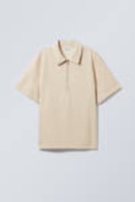 Ecru - Relaxed Linen Blend Short Sleeve Shirt - 0