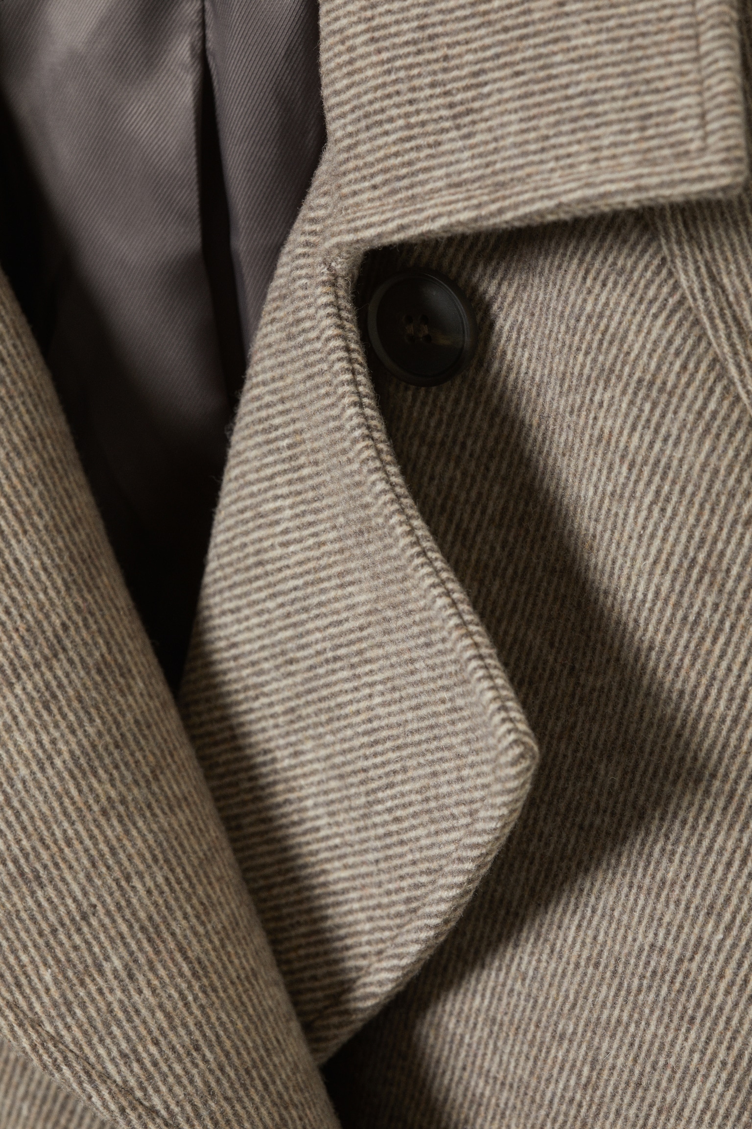 Kia Oversized Wool-Blend Double-Breasted Coat - Light Beige/Dark Grey Melange/Black - 4