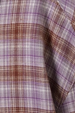 Purple Check - Cropped Checked Flannel Shirt - 4