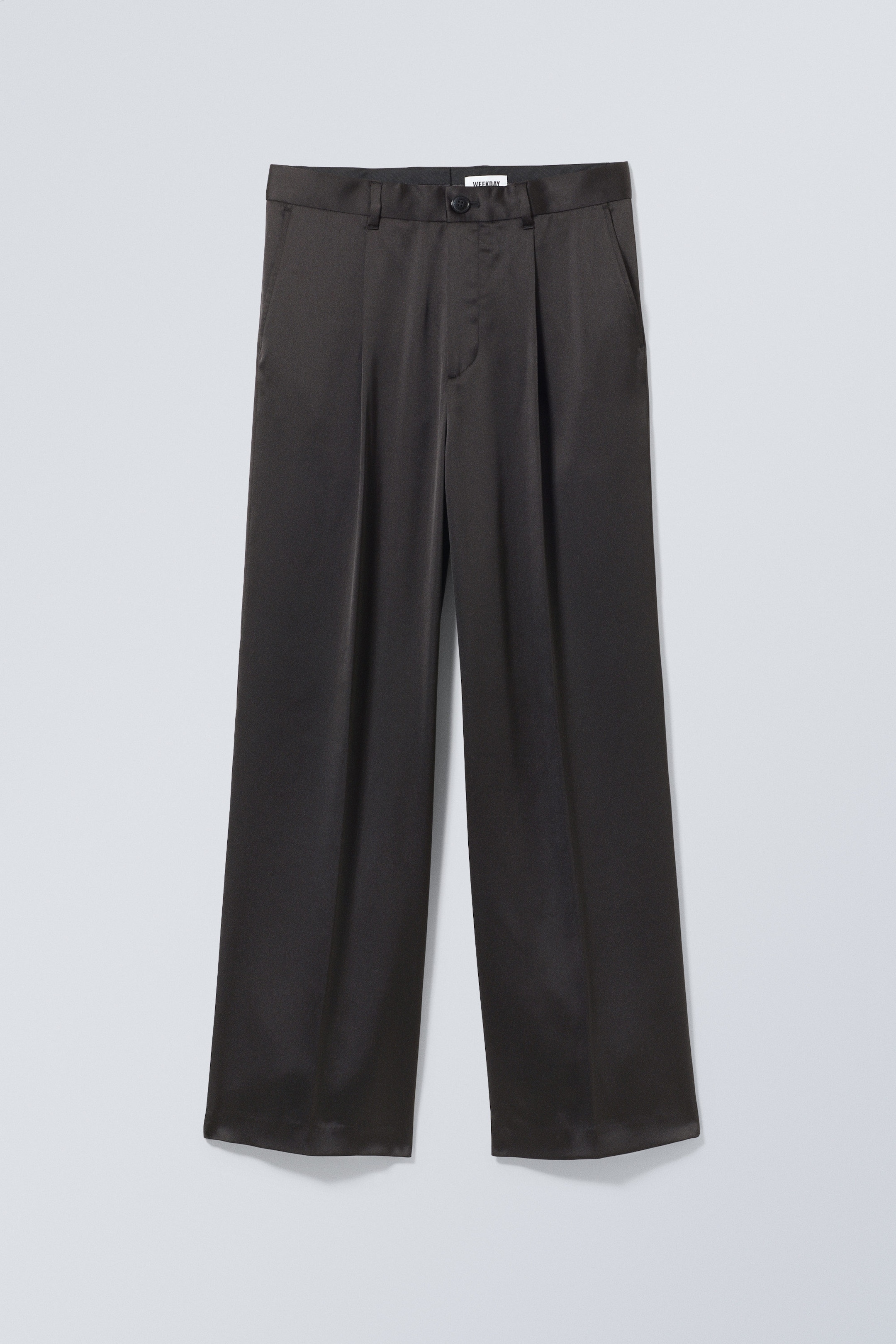 Black - Uno Loose Shiny Trousers - 0