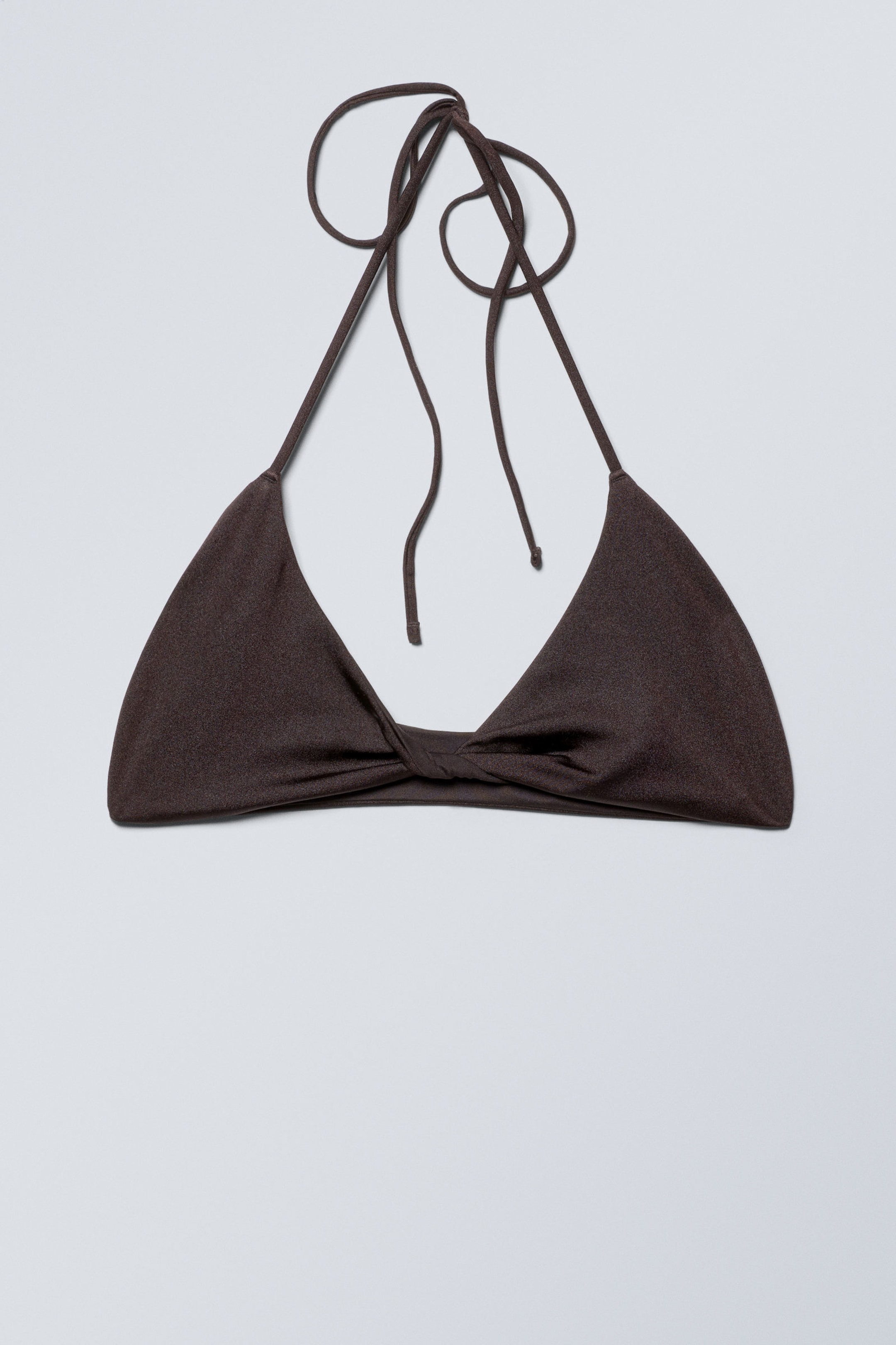 Dunkelbraun - Neckholder Bikini-Oberteil - 0