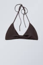 Dunkelbraun - Neckholder Bikini-Oberteil - 0