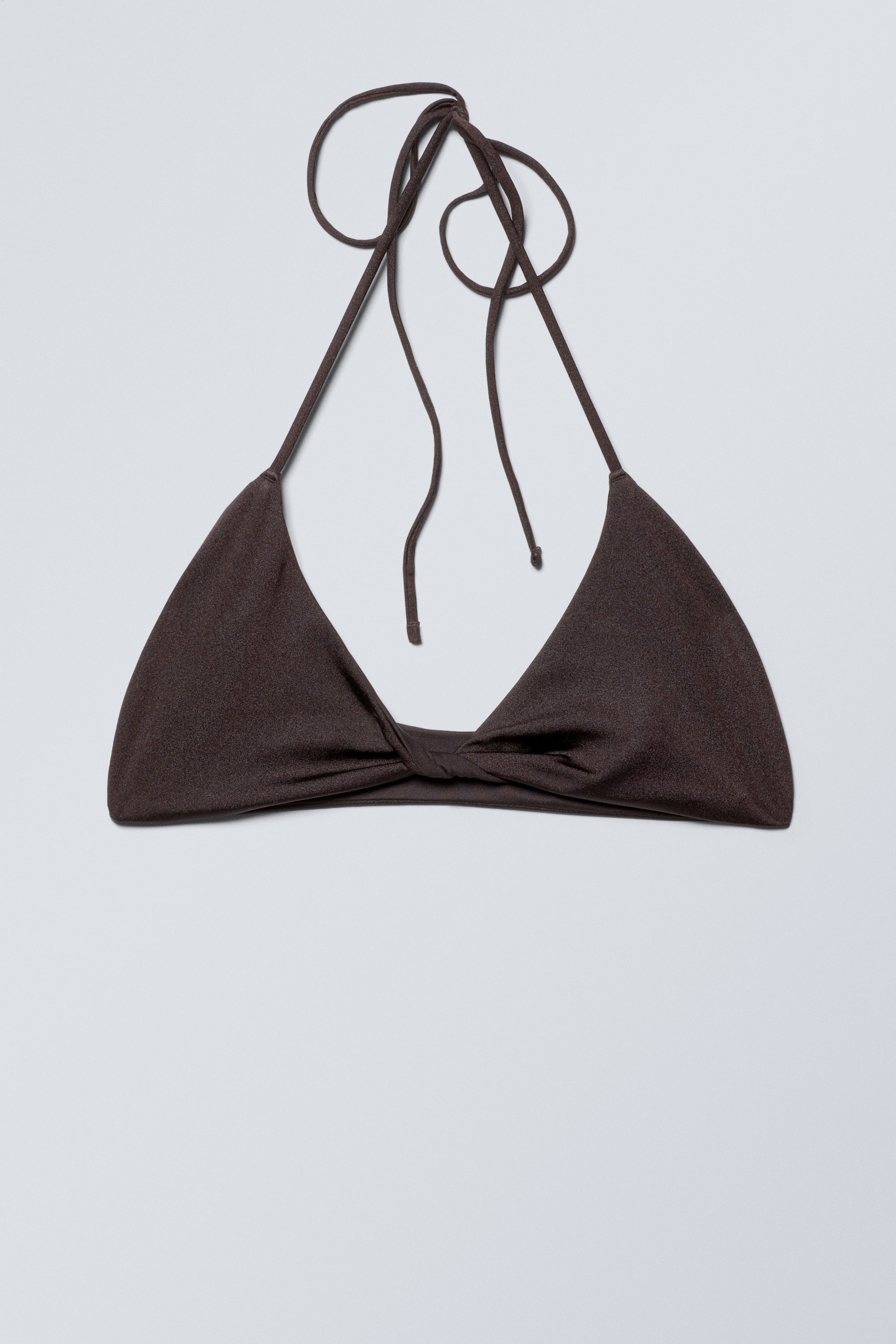 Dark Brown - Turn Halter Bikini Top - 0