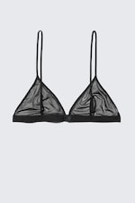 Zwart - Zachte triangel-bh van mesh - 1