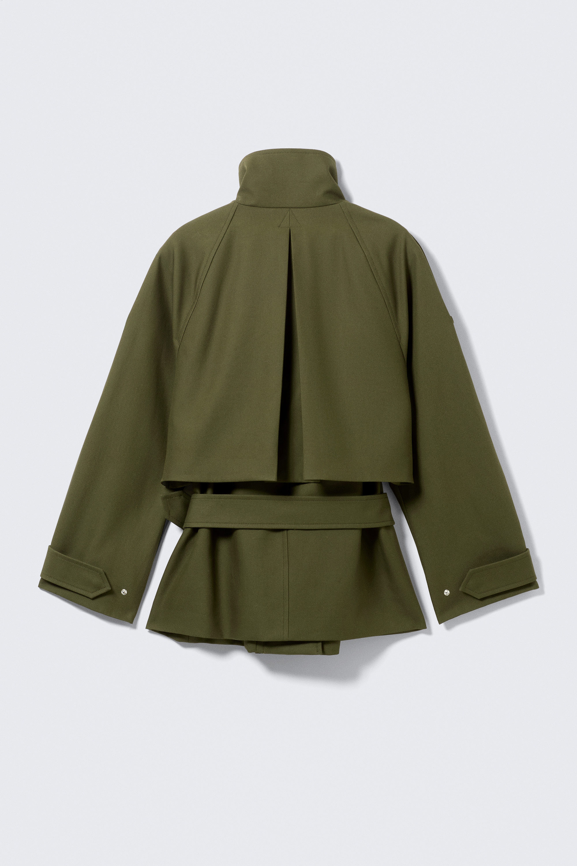 Khaki Green - Layered Technical Trench Coat - 7