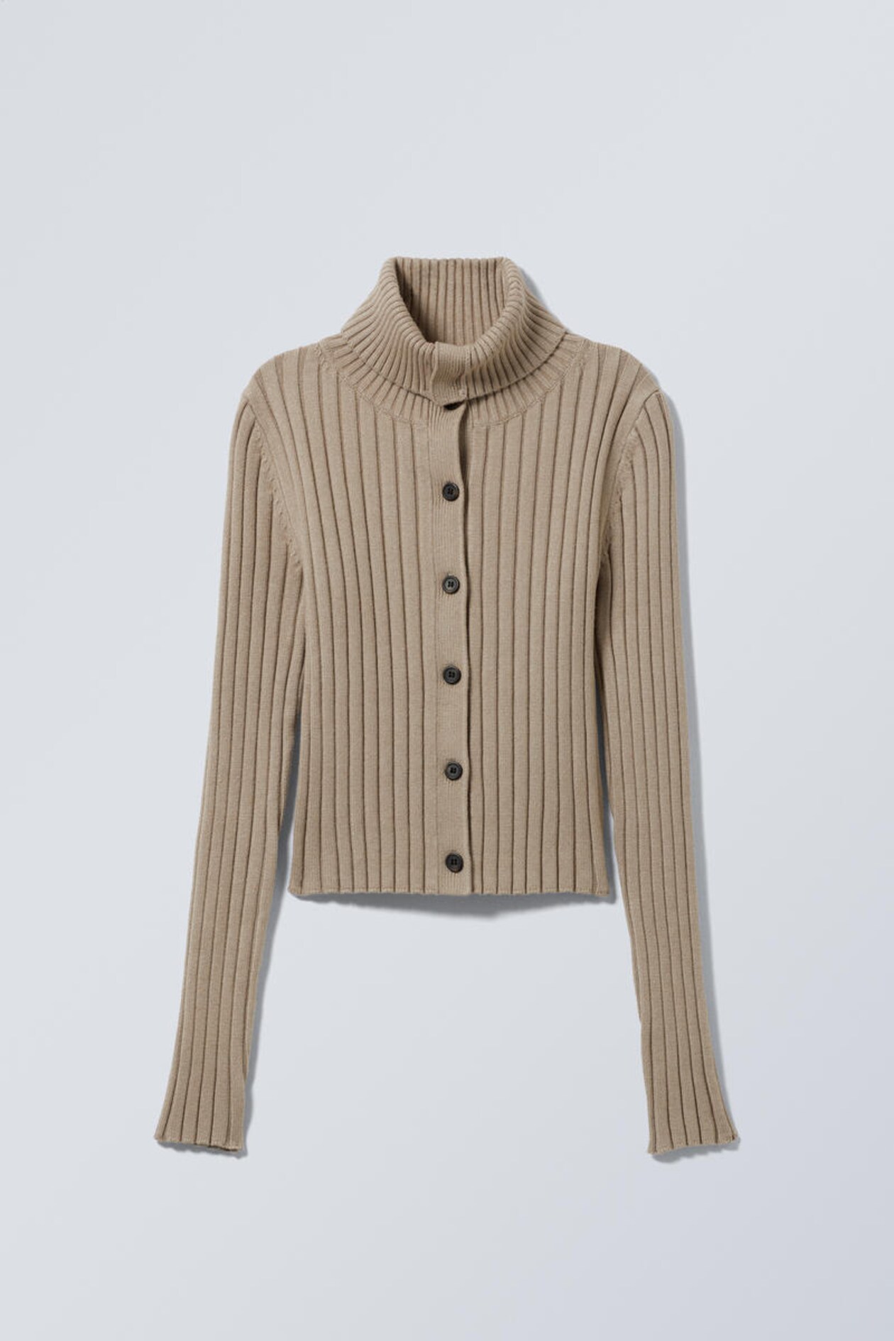 Turtleneck Zip Up Loose Cardigan