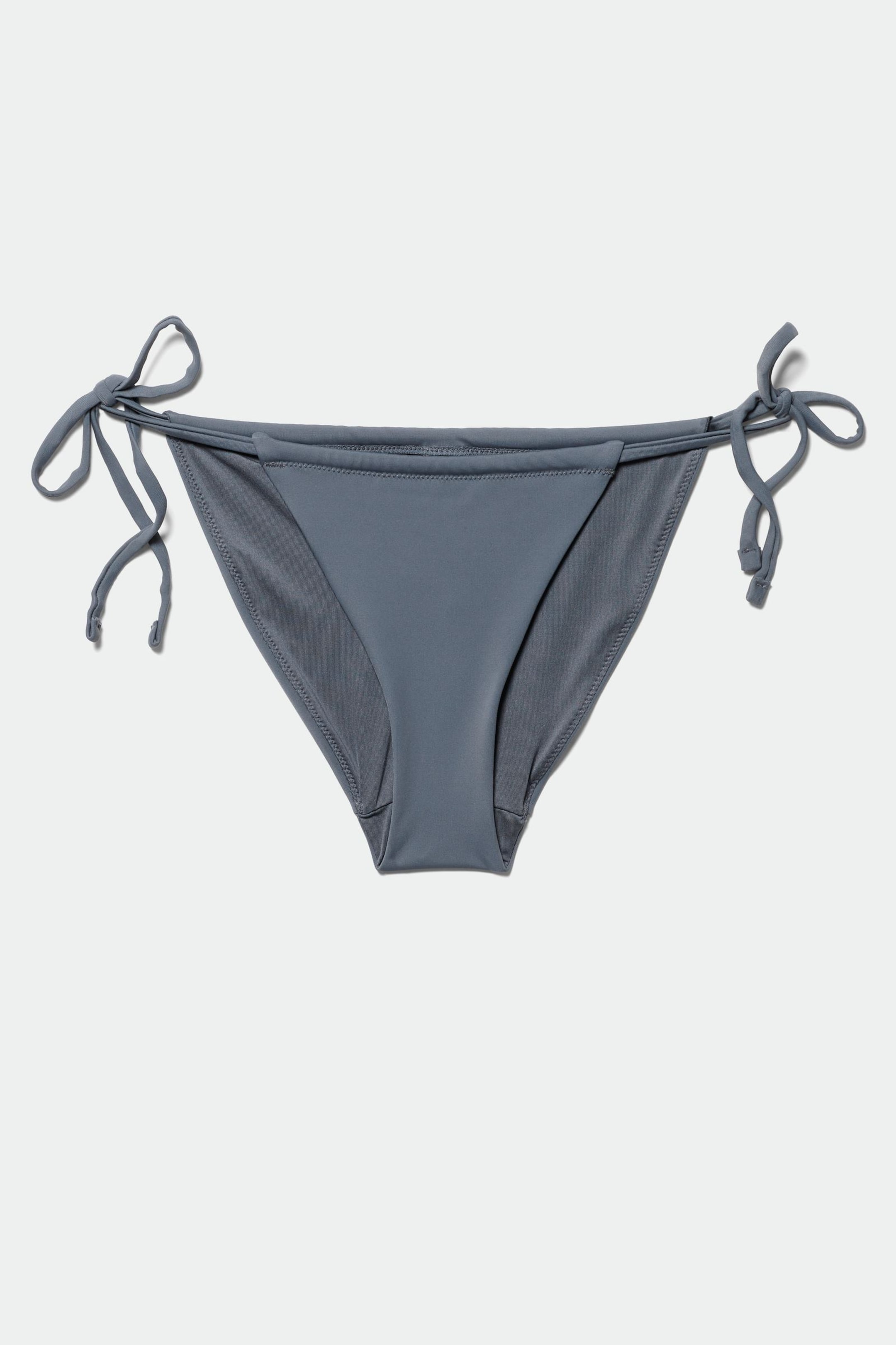 Blauw - Bikinibroekje met lage taille en ruches - 0