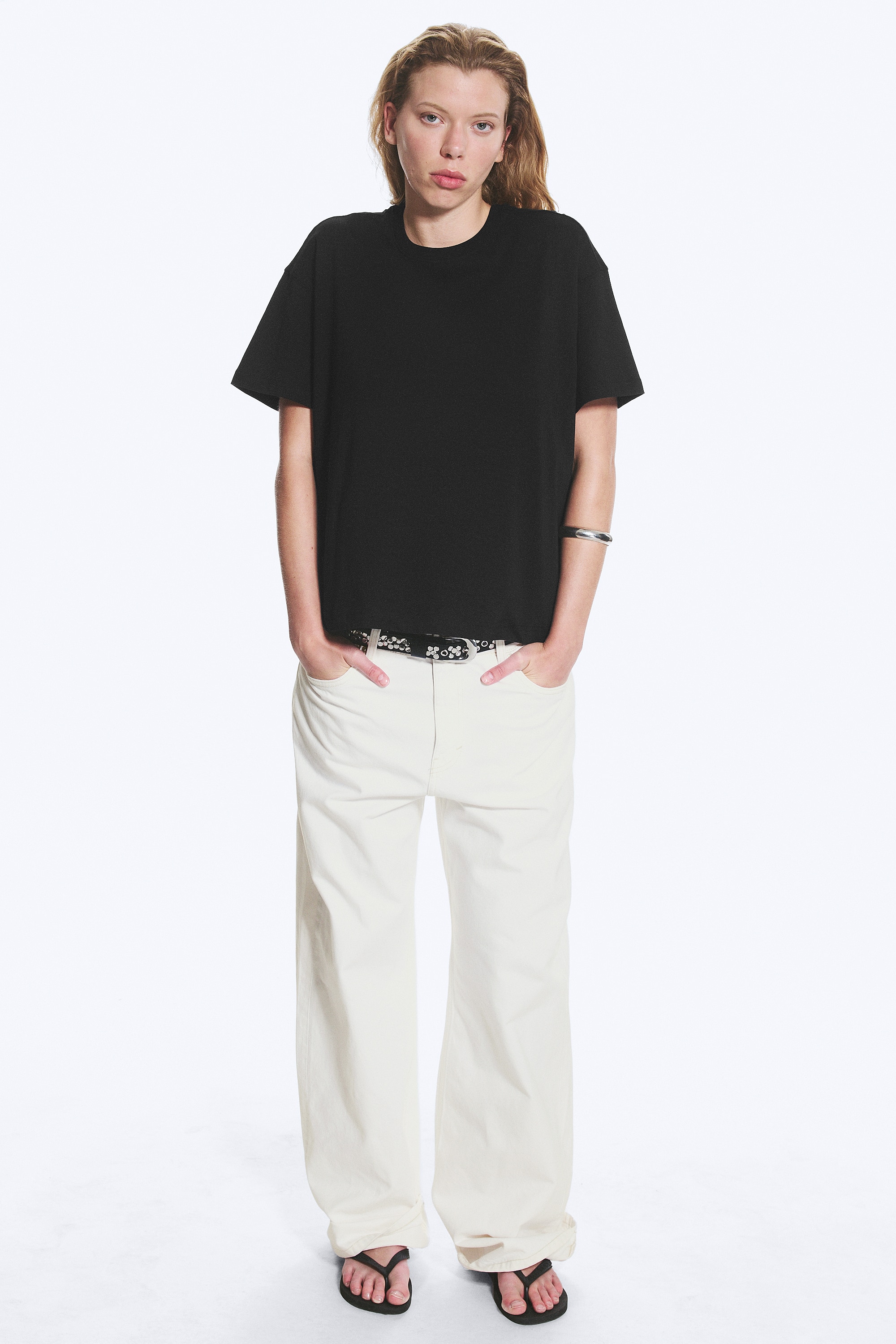 T-shirt en coton carré décontracté