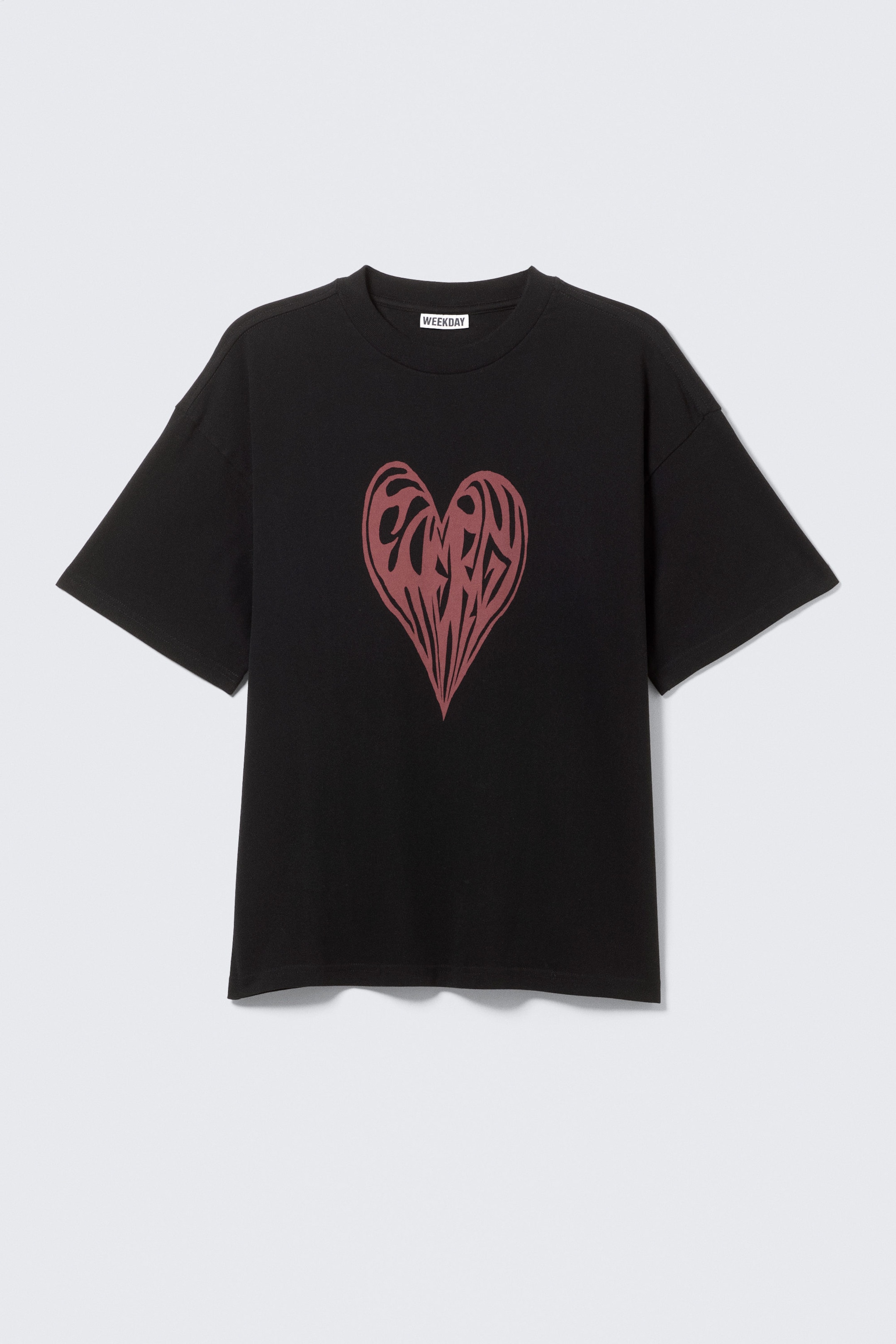 Black - Heart of Energy - Great Boxy Printed Graphic Tee - 4