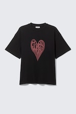 Black - Heart of Energy - Great Boxy Printed Graphic Tee - 4