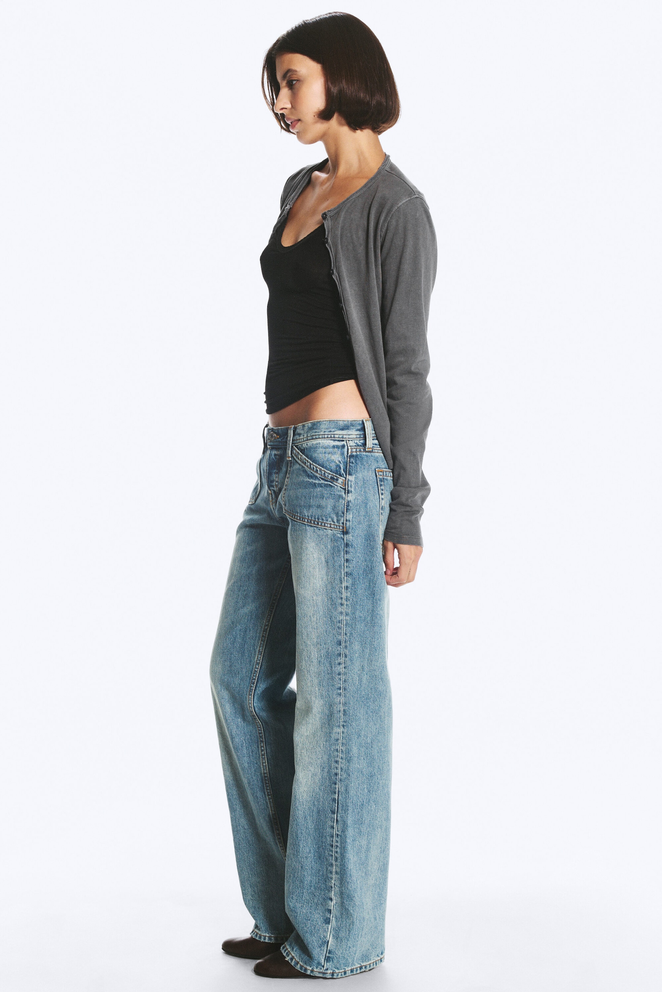 Coastal Black - Light Blue - JEAN ASTER TAILLE BASSE, COUPE AJUSTÉE BOOTCUT - 2
